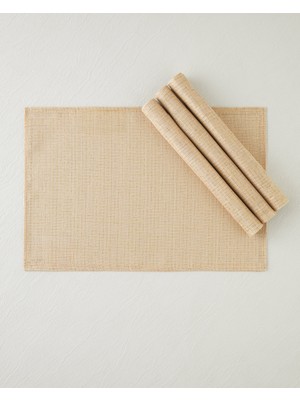 English Home Soft glow Polyester 4'lü Amerikan Servis 30x45 cm Gold