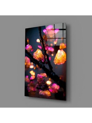 İnsigneart Insigne Art Design Ateş Çiçekleri Cam Tablo || Tasarımcı Koleksiyonu