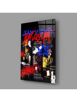 İnsigneart Insigne Art Design Jean-Michel Basquiat'nın Tarzı Cam Tablo || Tasarımcı Koleksiyonu
