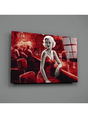 İnsigneart Insigne Art Design Barda Marilyn Cam Tablo || Tasarımcı Koleksiyonu