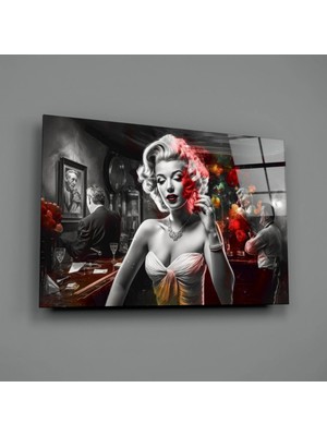 İnsigneart Insigne Art Design Barda Marilyn Cam Tablo || Tasarımcı Koleksiyonu