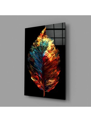 İnsigneart Sonbahar Yaprağı Cam Tablo || Tasarımcı Koleksiyonu