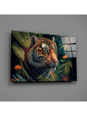 İnsigneart Insigne Art Design Çiçeklerin Arkasındaki Tuzak Cam Tablo || Tasarımcı Koleksiyonu