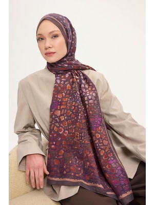 Silk Home Tencel Monare Şal Koyu Mocha Taş Desen 75X195