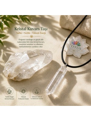 Lotus Kristal Kuvars Doğal Taş Kolye – Saf Enerji, Netlik ve Denge