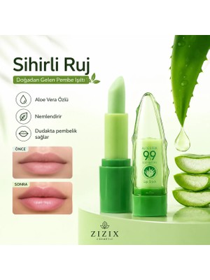 Zizix Aloe Vera Özlü Renk Değiştiren Sihirli Ruj
