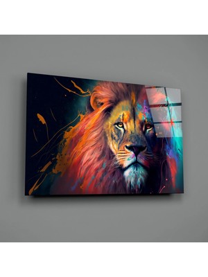 İnsigneart Insigne Art Design Aslanın Asaleti Cam Tablo || Tasarımcı Koleksiyonu