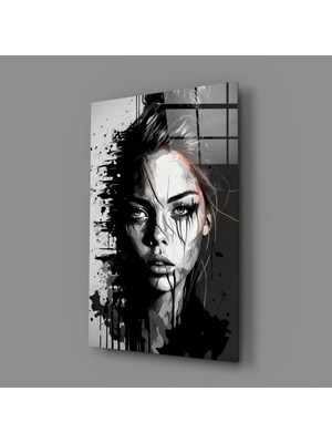 İnsigneart Karalanmış Güzellik Cam Tablo || Tasarımcı Koleksiyonu