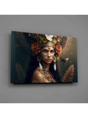 İnsigneart Insigne Art Design Çiçeklerin Prensesi Cam Tablo || Tasarımcı Koleksiyonu