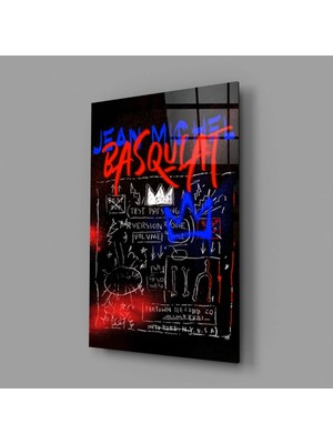 İnsigneart Jean-Michel Basquiat'nın Tarzı Cam Tablo || Tasarımcı Koleksiyonu