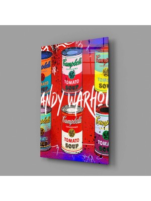 İnsigneart Andy Warhol ve Kutular Cam Tablo || Tasarımcı Koleksiyonu