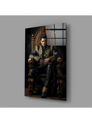 İnsigneart Elvis Presley Tahtta Cam Tablo || Tasarımcı Koleksiyonu