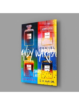 İnsigneart Insigne Art Design Andy Warhol ve Chanel Cam Tablo || Tasarımcı Koleksiyonu