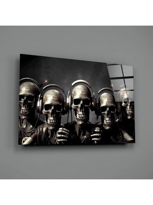 İnsigneart Insigne Art Design Kafatası Partisi Cam Tablo || Tasarımcı Koleksiyonu