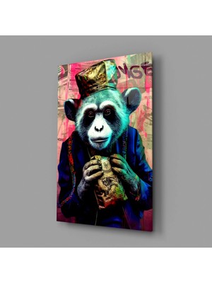 İnsigneart Insigne Art Design Maymun Işçi Cam Tablo || Tasarımcı Koleksiyonu