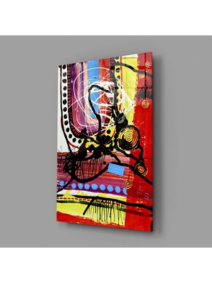 İnsigneart Soyut Çizgilerin Dansı Cam Tablo || Tasarımcı Koleksiyonu