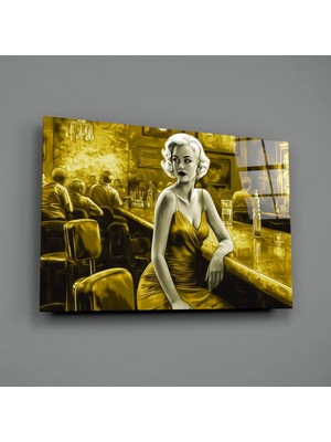 İnsigneart Insigne Art Design Barda Marilyn Cam Tablo || Tasarımcı Koleksiyonu