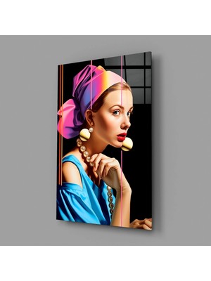 İnsigneart Insigne Art Design Inci Küpeli Kız Cam Tablo || Tasarımcı Koleksiyonu