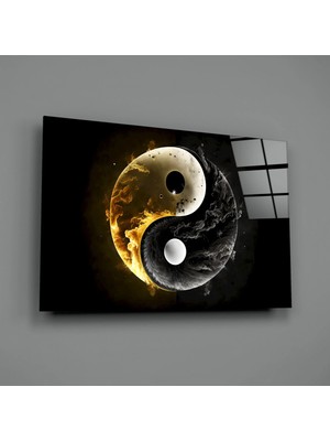 İnsigneart Insigne Art Design Ying Yang Cam Tablo || Tasarımcı Koleksiyonu