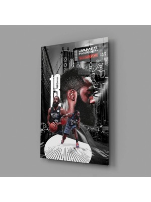 İnsigneart James Harden Cam Tablo || Tasarımcı Koleksiyonu