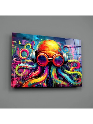 İnsigneart Insigne Art Design Ahtapot Cam Tablo || Tasarımcı Koleksiyonu
