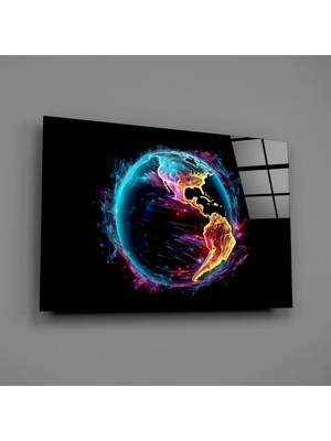 İnsigneart Insigne Art Design Dünya Cam Tablo || Tasarımcı Koleksiyonu