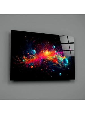 İnsigneart Uzayın Renkleri Cam Tablo || Tasarımcı Koleksiyonu