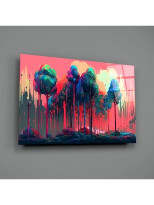 İnsigneart Insigne Art Design Renk Ormanı Cam Tablo || Tasarımcı Koleksiyonu