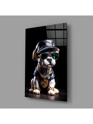 İnsigneart Insigne Art Design Yavru Köpek Vogue Cam Tablo || Tasarımcı Koleksiyonu