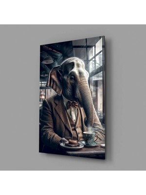 İnsigneart Emekli Fil Cam Tablo || Tasarımcı Koleksiyonu