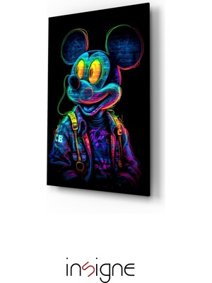 İnsigneart Insigne Art Design Neon Fare Cam Tablo || Tasarımcı Koleksiyonu