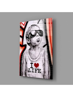 İnsigneart Insigne Art Design Hayatı Seviyorum Cam Tablo || Tasarımcı Koleksiyonu