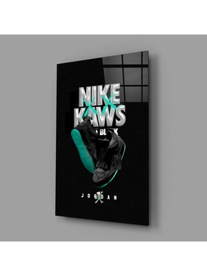 İnsigneart Insigne Art Design Siyah Kaws Cam Tablo || Tasarımcı Koleksiyonu