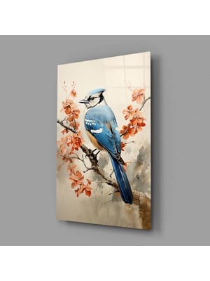 İnsigneart Insigne Art Design Daldaki Kuş Cam Tablo || Tasarımcı Koleksiyonu