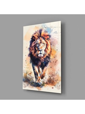 İnsigneart Aslan Cam Tablo || Tasarımcı Koleksiyonu