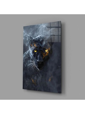 İnsigneart Insigne Art Design Kara Panter Cam Tablo || Tasarımcı Koleksiyonu