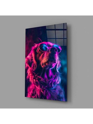 İnsigneart Gözlüklü Köpek Cam Tablo || Tasarımcı Koleksiyonu