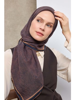 Silk Home Tencel Monare Eşarp Etnik Desen Lacivert 90X90