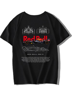 Brz Kids Unisex Çocuk Redbull RB19 T-Shirt Siyah
