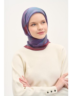Silk Home Olinda Ipek Karışımlı Eşarp Soyut Desen Petrol 90X90