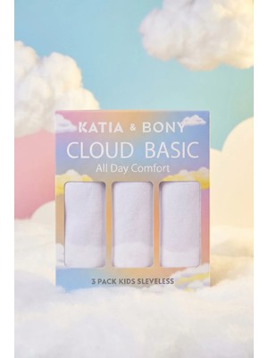 Katia & Bony 3'lü Paket Basic Kutulu Çocuk Atlet Beyaz