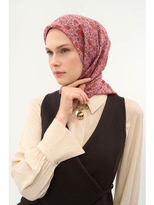 Silk Home Tencel Monare Eşarp Saray Baharı Desen Lila 90X90