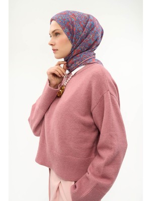 Silk Home Tencel Monare Eşarp Saray Baharı Desen Morcivert 90X90