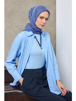 Silk Home Tencel Monare Eşarp Madalyon Desen Mavi Mor 90X90