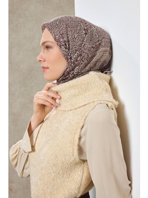 Silk Home Tencel Monare Eşarp Madalyon Desen Çikolata Kahve 90X90