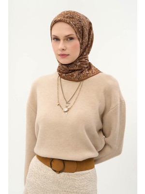 Silk Home Tencel Monare Eşarp Saray Baharı Desen Taba 90X90