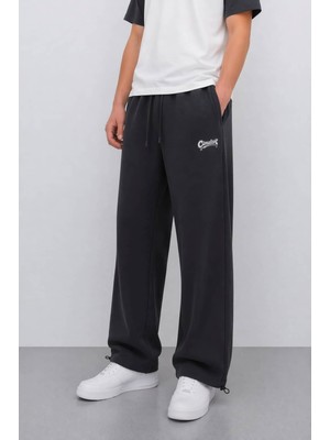 Ohepmoda Erkek Baggy Kalıp Baskılı Düz Rahat Günlük Eşofman Altı