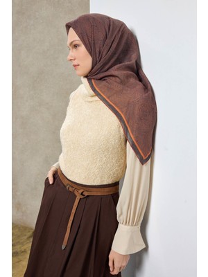 Silk Home Tencel Monare Eşarp Etnik Desen Siyah 90X90