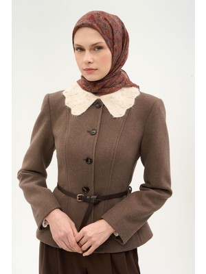 Silk Home Tencel Monare Eşarp Papatya Desen Açık Mocha 90X90