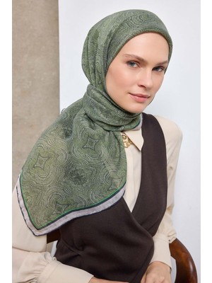 Silk Home Tencel Monare Eşarp Etnik Desen Yeşil 90X90